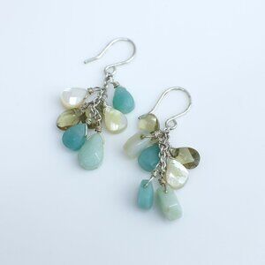 Sterling Silver Handmade Gemstone Cluster Earrings